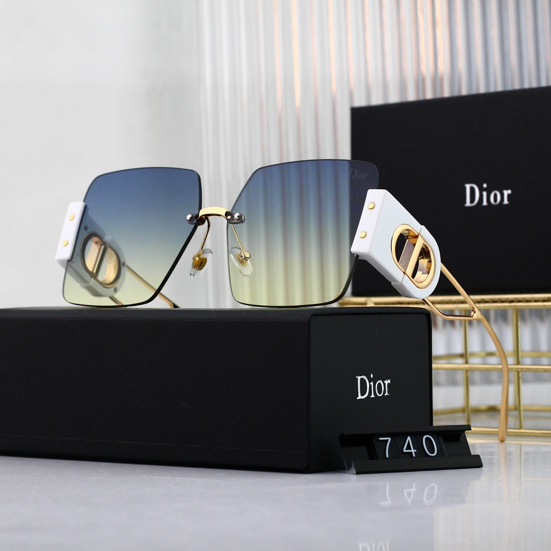 Lunettes de soleil carrées en métal Fashion CD
