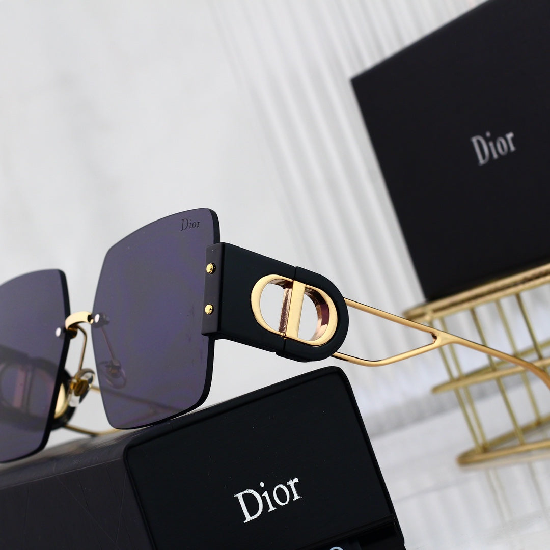 Lunettes de soleil carrées en métal Fashion CD