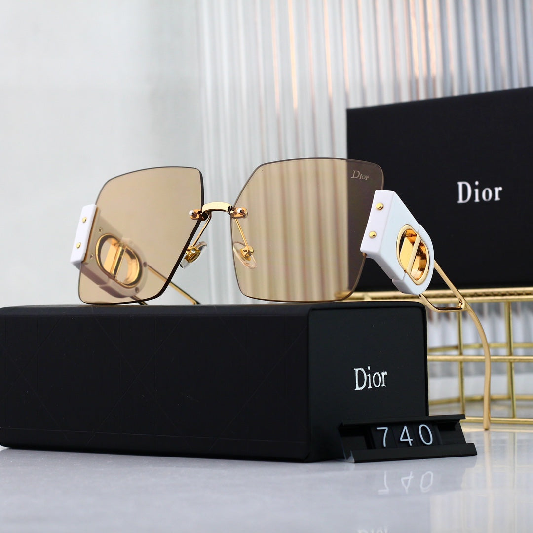 Lunettes de soleil carrées en métal Fashion CD