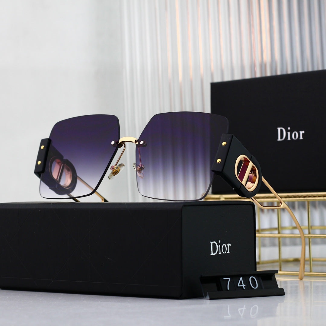 Lunettes de soleil carrées en métal Fashion CD