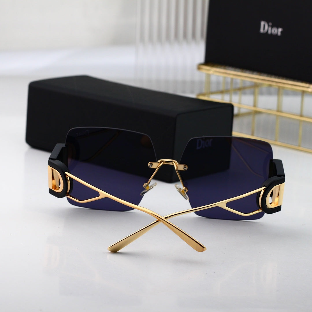 Lunettes de soleil carrées en métal Fashion CD