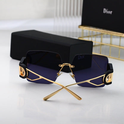 Lunettes de soleil carrées en métal Fashion CD
