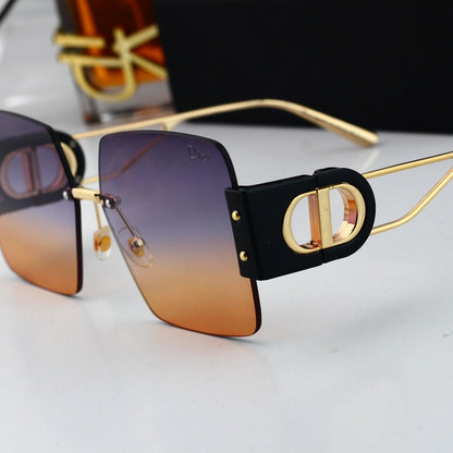 Lunettes de soleil carrées en métal Fashion CD