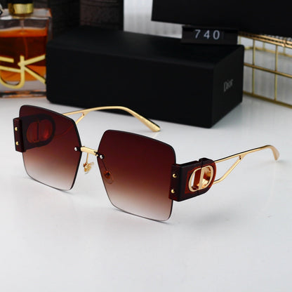 Lunettes de soleil carrées en métal Fashion CD