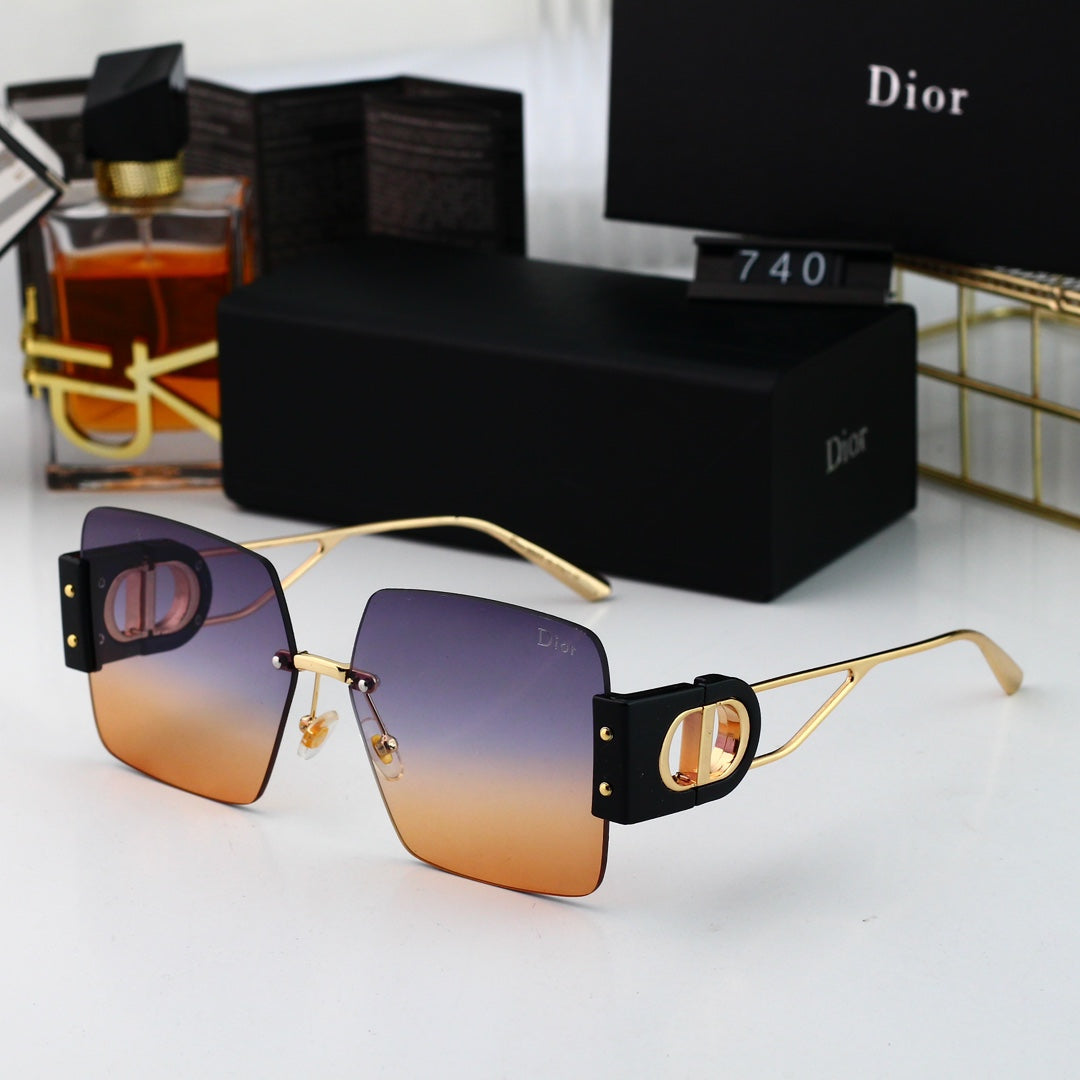 Lunettes de soleil carrées en métal Fashion CD
