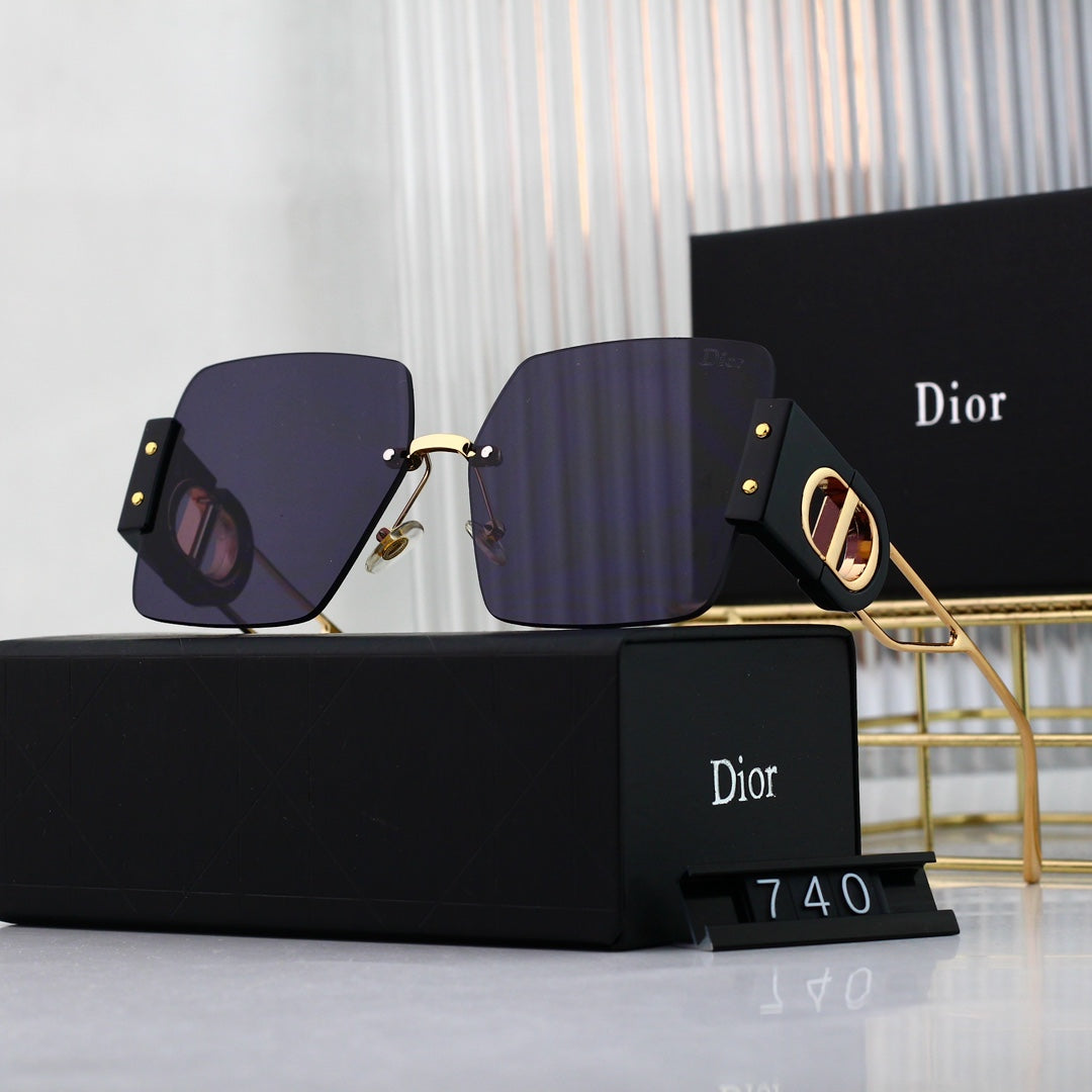 Lunettes de soleil carrées en métal Fashion CD
