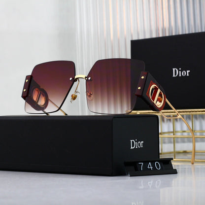 Lunettes de soleil carrées en métal Fashion CD