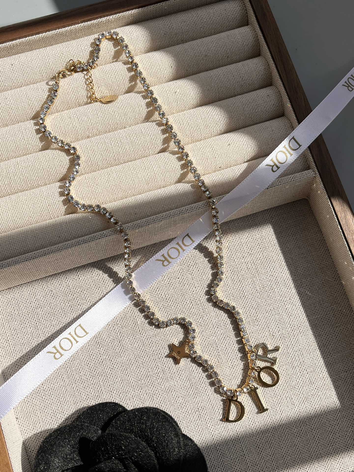 Bracelet et Collier de Breloques Lettres Étoiles en Cristal