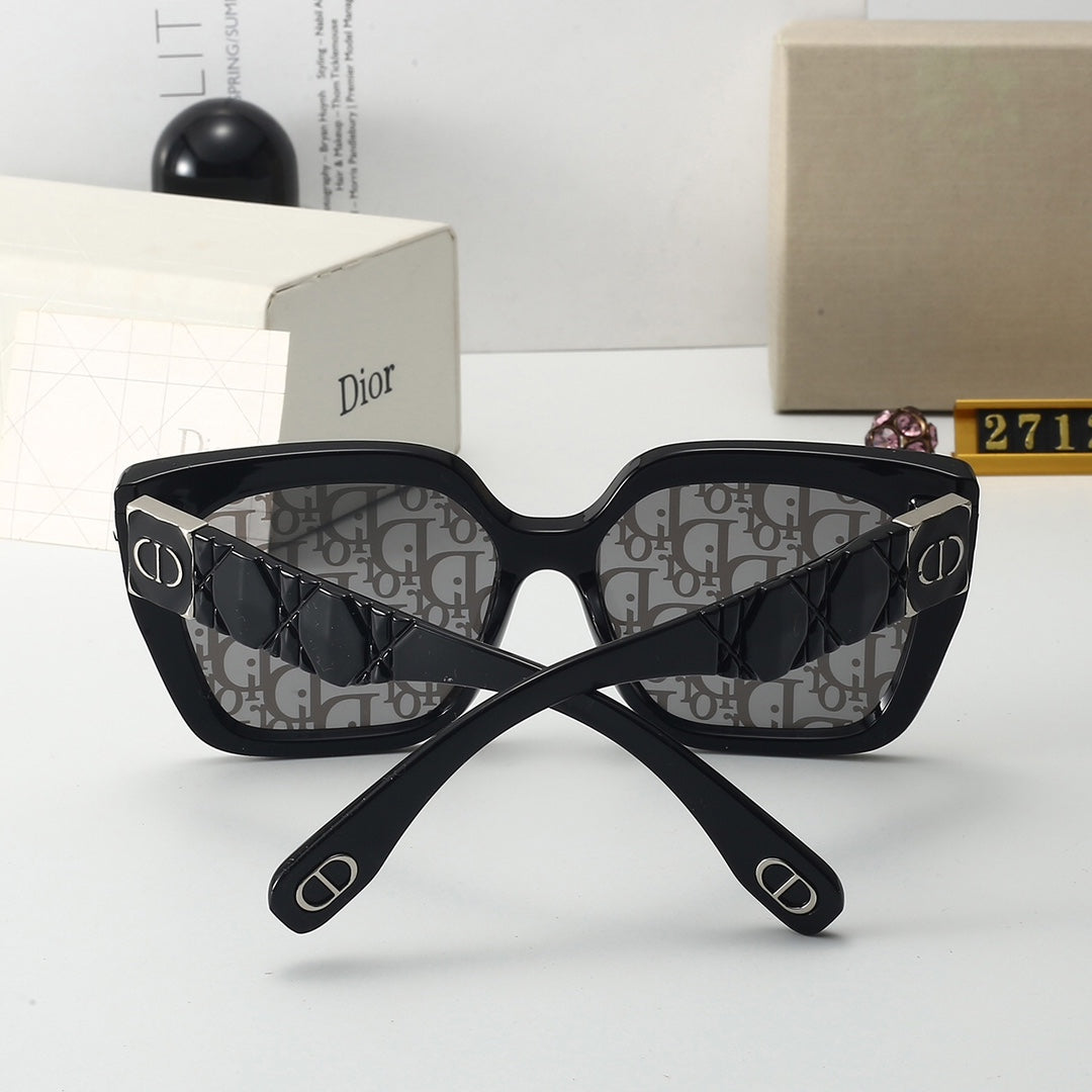 Lunettes de soleil carrées gaufrées vintage pour femmes