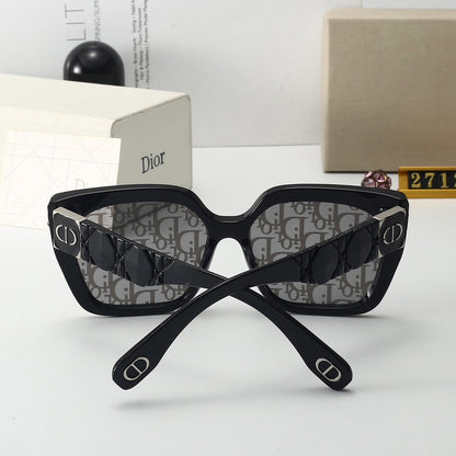 Lunettes de soleil carrées gaufrées vintage pour femmes