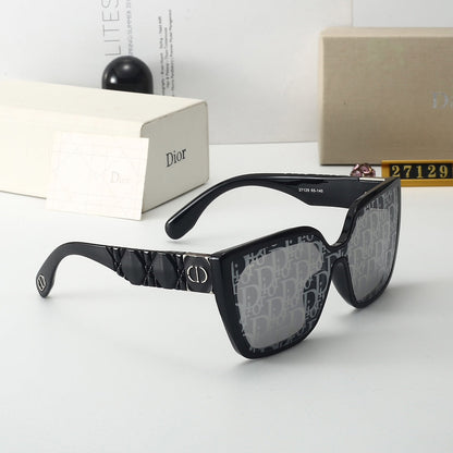 Lunettes de soleil carrées gaufrées vintage pour femmes