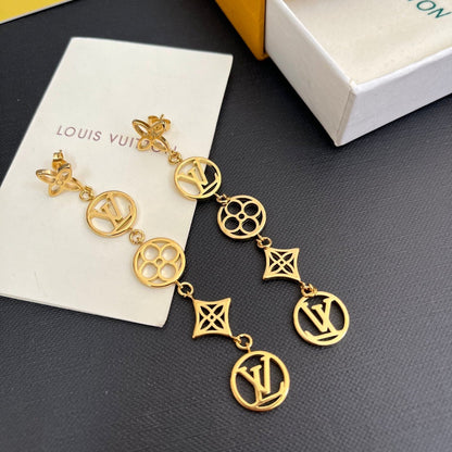 Boucles d'oreilles pendantes florales ajourées