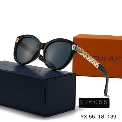Lunettes de soleil rondes vintage à monture métallique embossée