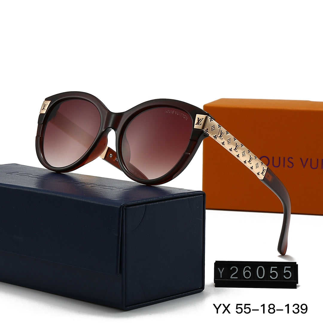 Lunettes de soleil rondes vintage à monture métallique embossée