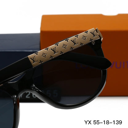 Lunettes de soleil rondes vintage à monture métallique embossée