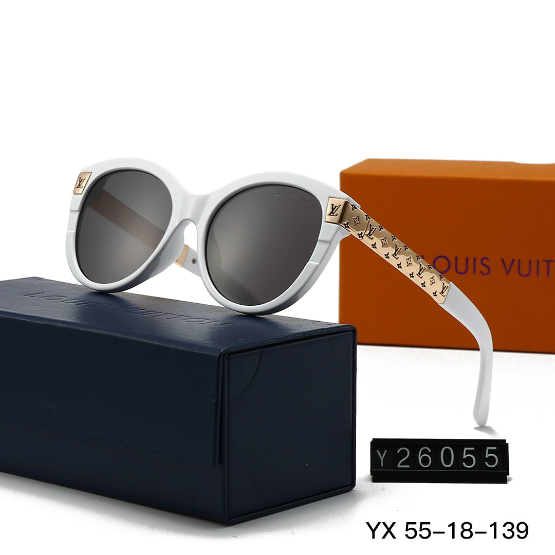 Lunettes de soleil rondes vintage à monture métallique embossée