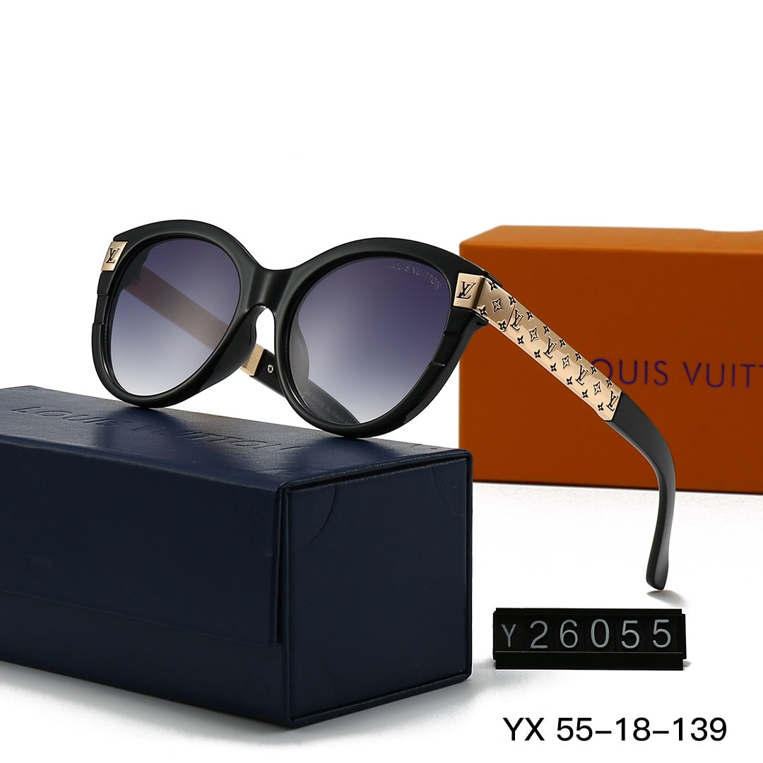 Lunettes de soleil rondes vintage à monture métallique embossée