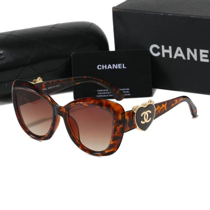 Lunettes de soleil papillon miroir cœur