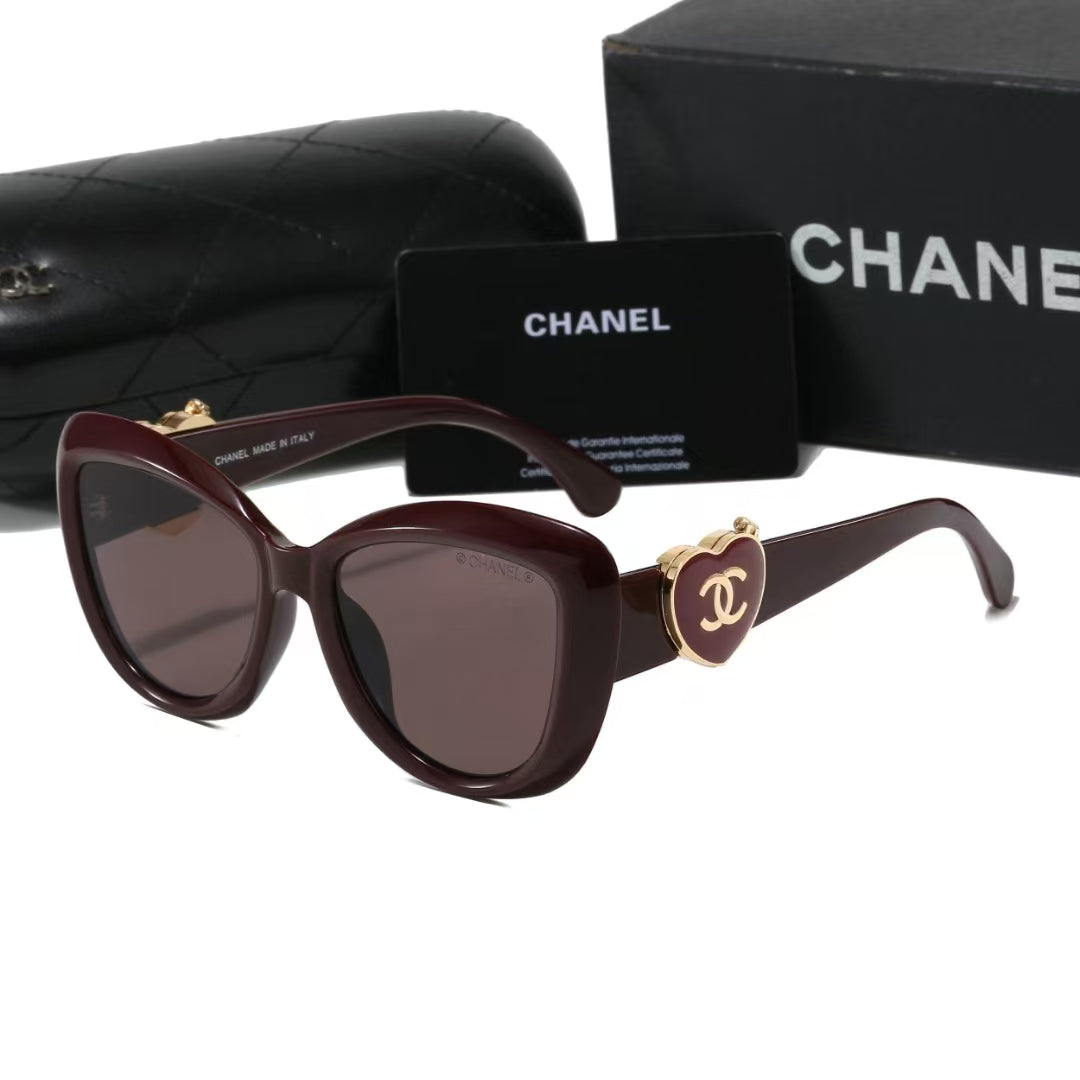 Lunettes de soleil papillon miroir cœur