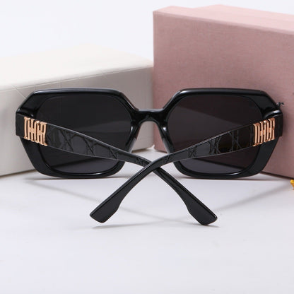 Lunettes de soleil rectangulaires gaufrées vintage