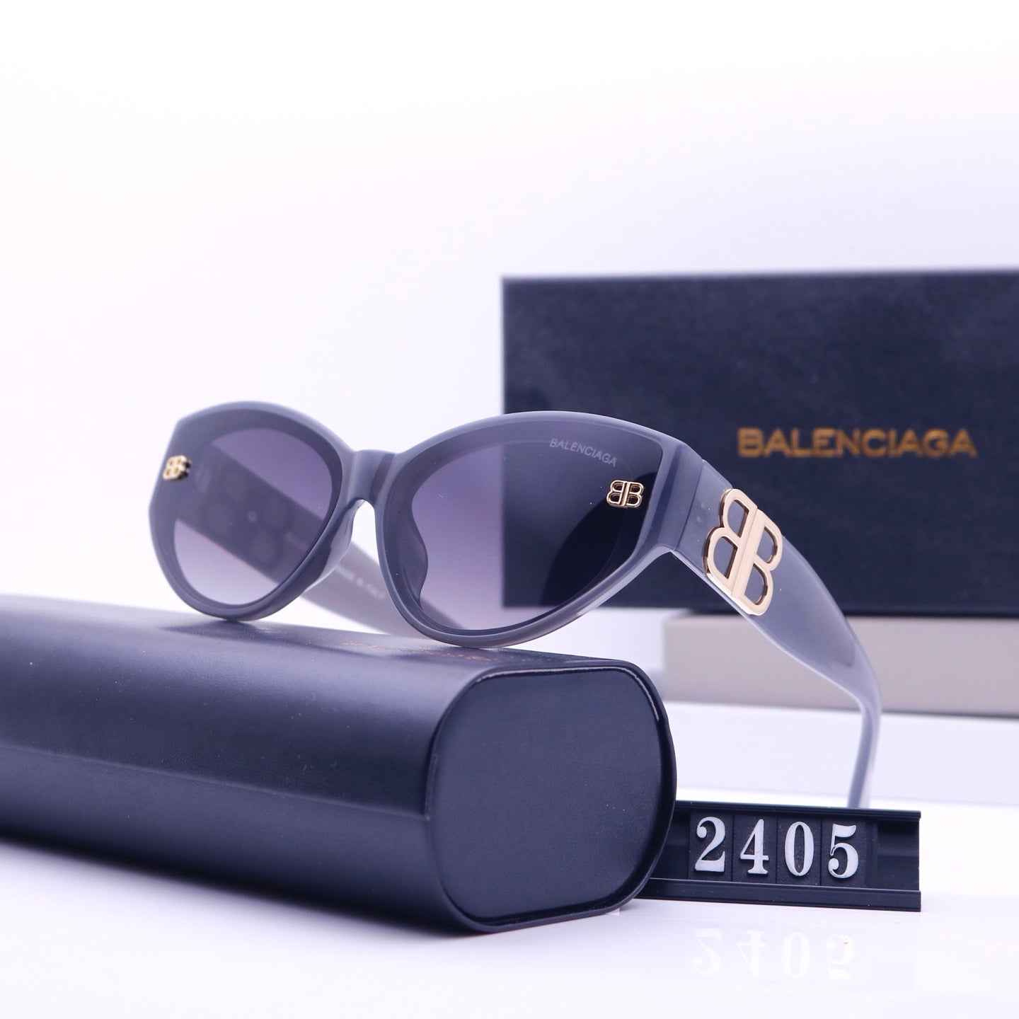 Lunettes de soleil œil de chat en métal classique