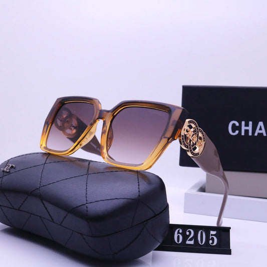 Gafas de sol retro con montura de metal y letras