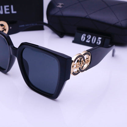 Lunettes de soleil rétro en métal à monture lettrée