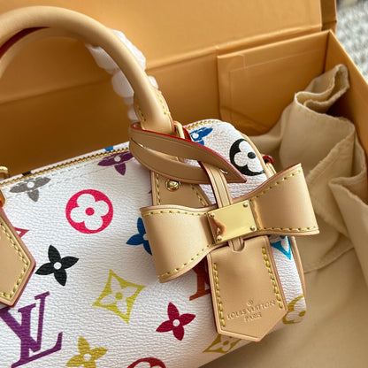 Sac blanc à nœud, gaufré et coloré