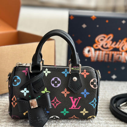 Sac nœud noir gaufré et coloré