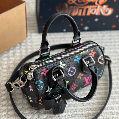 Sac nœud noir gaufré et coloré