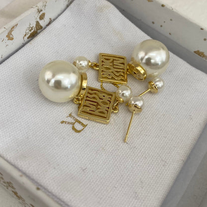 Nouvelles boucles d'oreilles en perles avec lettre tendance