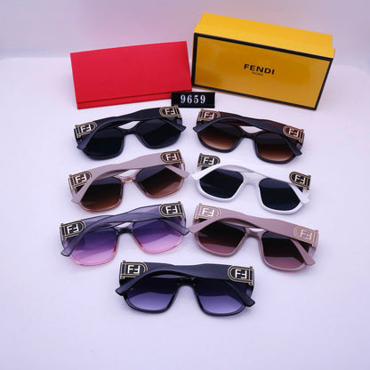 Lunettes de soleil carrées à grande monture vintage F