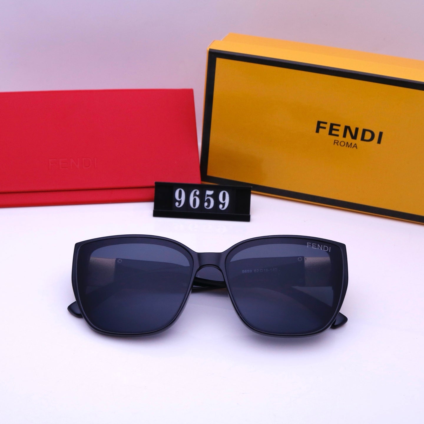 Lunettes de soleil carrées à grande monture vintage F