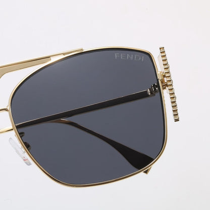 7 Color Rhinestone Double Bridge Square Sunglasses