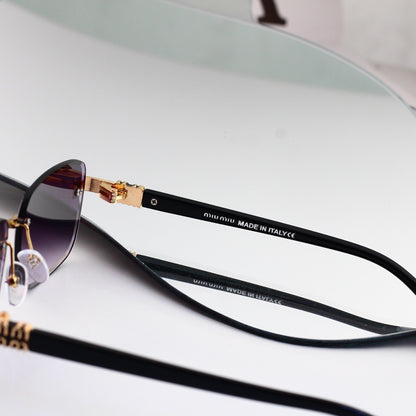 5 Color Rimless Square Letter Temple Sunglasses 35126