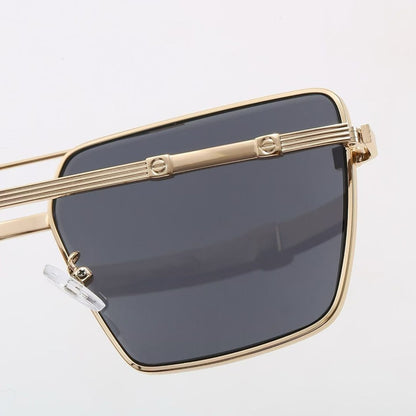 Square Aviator Sunglasses, Double Bridge UV400 Polarized Fashion Shades