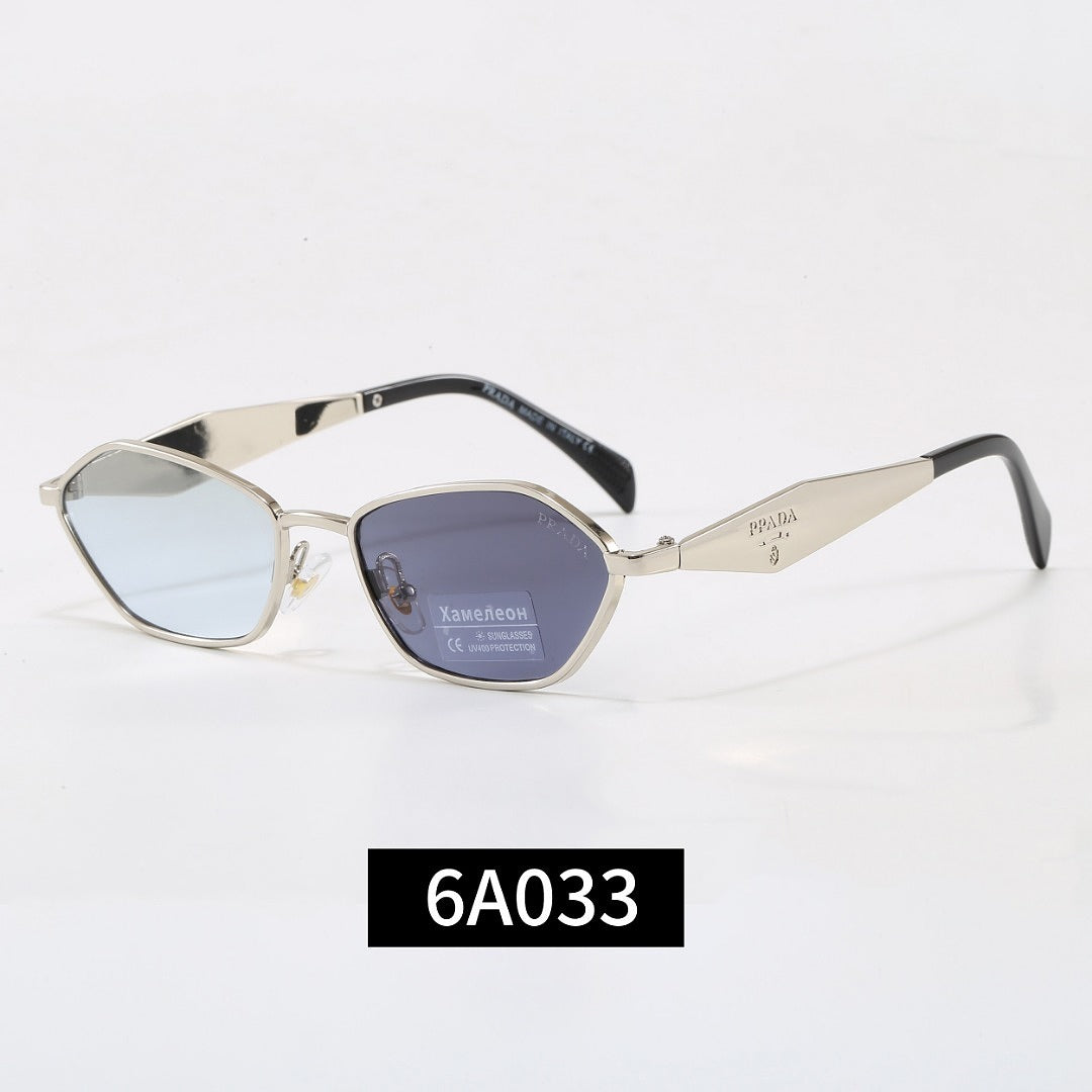 Irregular Metal Frame Sunglasses, Tortoise Temple UV400 Polarized Fashion Shades 6A003