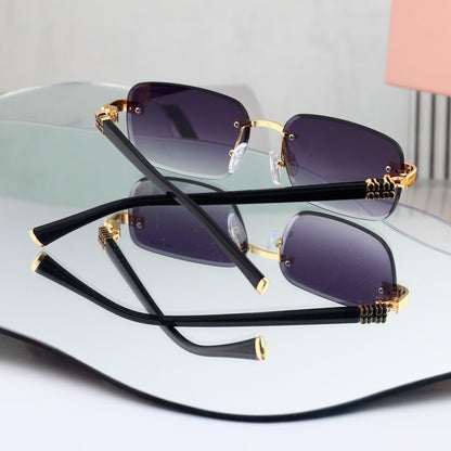 5 Color Rimless Square Letter Temple Sunglasses 35126