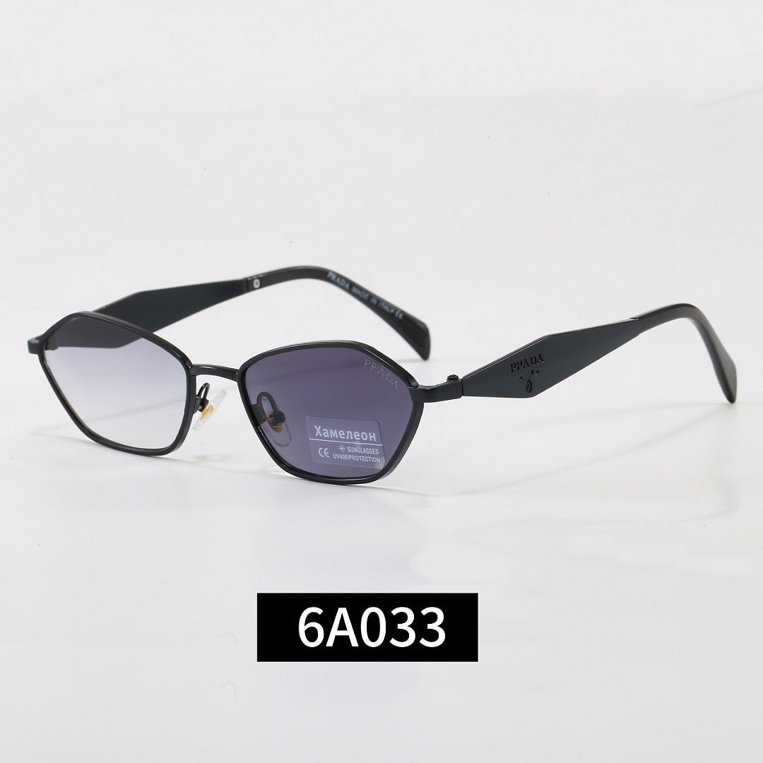 Irregular Metal Frame Sunglasses, Tortoise Temple UV400 Polarized Fashion Shades 6A003