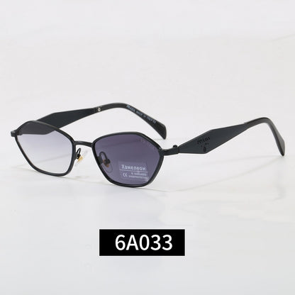 Irregular Metal Frame Sunglasses, Tortoise Temple UV400 Polarized Fashion Shades 6A003