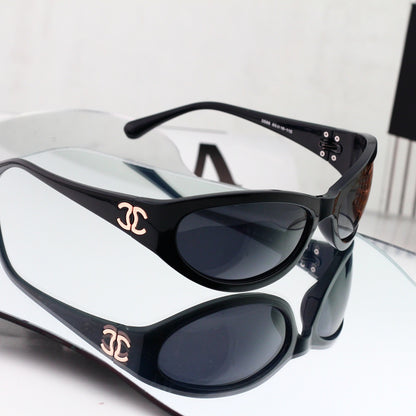 6 Color Y2K Oval Wrap‑Around Sunglasses 1587