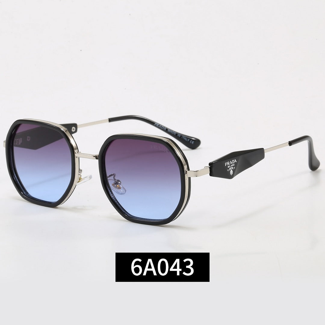 Geometric Metal Frame Sunglasses, Triangle Detail UV400 Polarized Fashion Shades 6A043