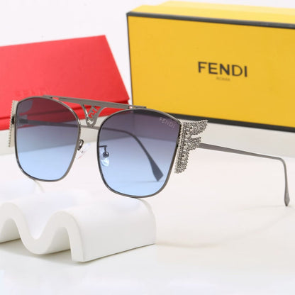 7 Color Rhinestone Double Bridge Square Sunglasses