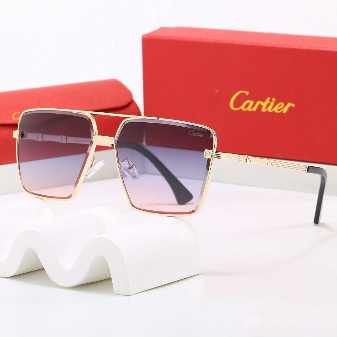 Square Aviator Sunglasses, Double Bridge UV400 Polarized Fashion Shades
