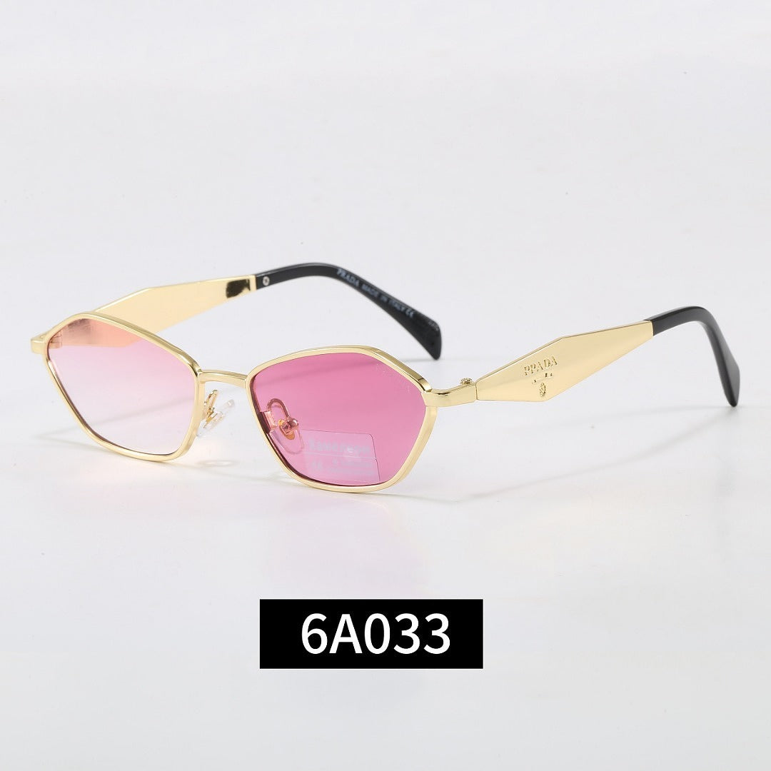 Irregular Metal Frame Sunglasses, Tortoise Temple UV400 Polarized Fashion Shades 6A003