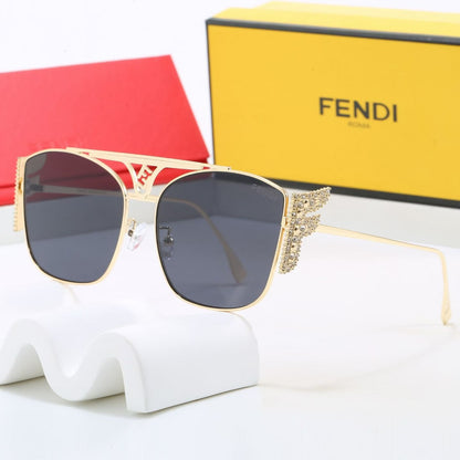7 Color Rhinestone Double Bridge Square Sunglasses
