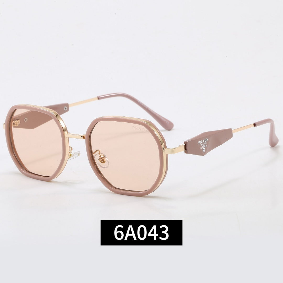 Geometric Metal Frame Sunglasses, Triangle Detail UV400 Polarized Fashion Shades 6A043