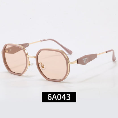 Geometric Metal Frame Sunglasses, Triangle Detail UV400 Polarized Fashion Shades 6A043