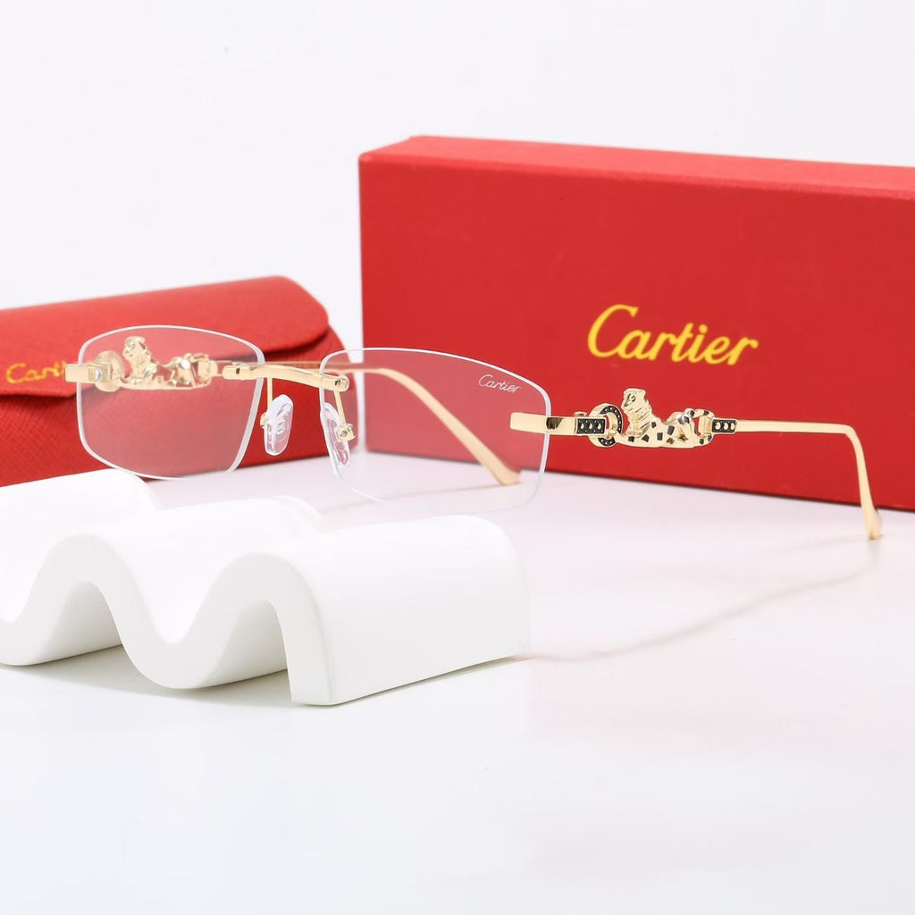 7 Color Rimless Panther Decor Sunglasses – MetroLens