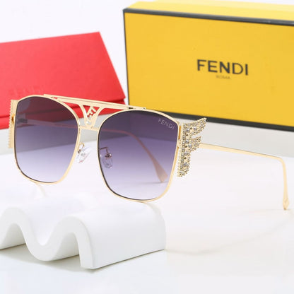7 Color Rhinestone Double Bridge Square Sunglasses